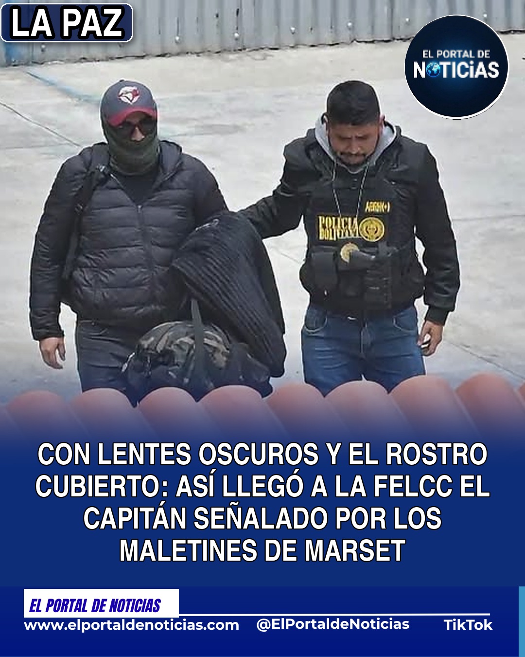 Capitán Guillermo Ruiz llega a la Felcc en La Paz