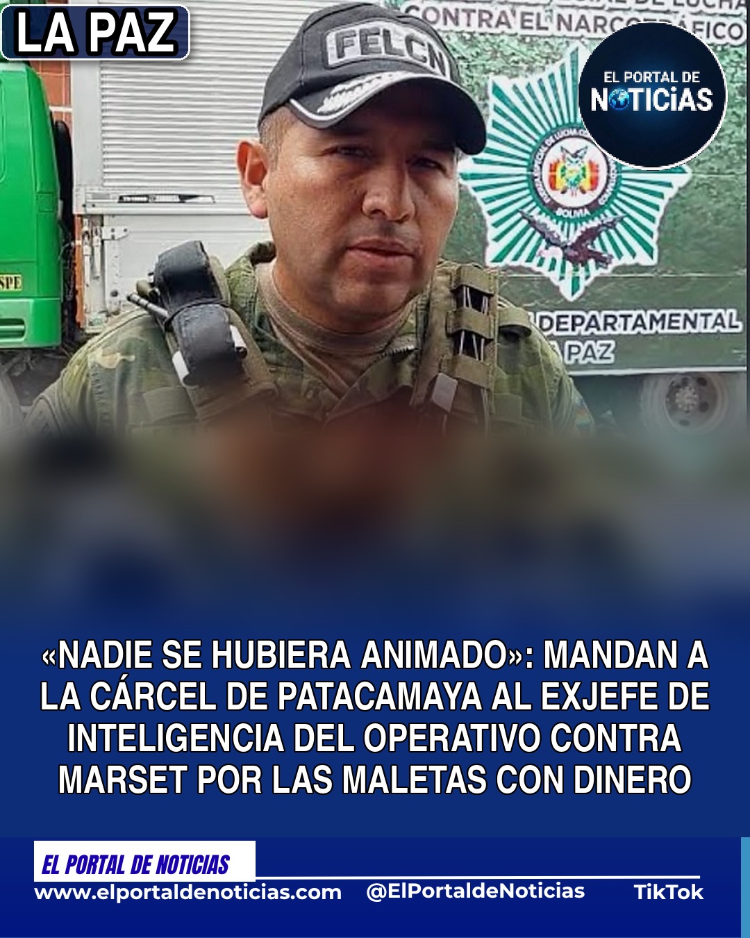 Juan Marcelo Ferrufino Rojas, exdirector nacional de Inteligencia de la Policía, en una imagen de archivo con uniforme de la FELCN