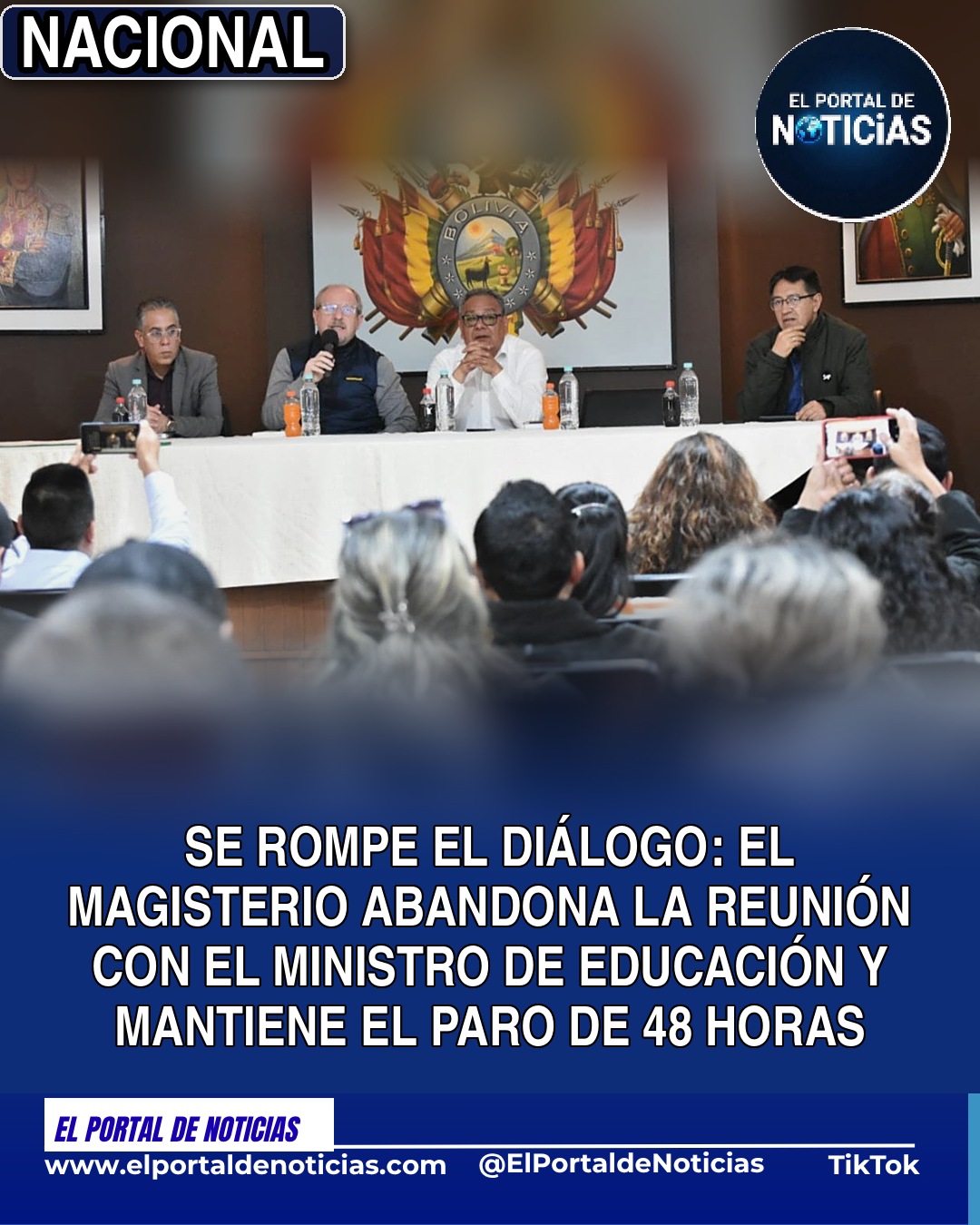 Se rompe el diálogo en Cochabamba: el magisterio abandona la reunión con el ministro de Educación
