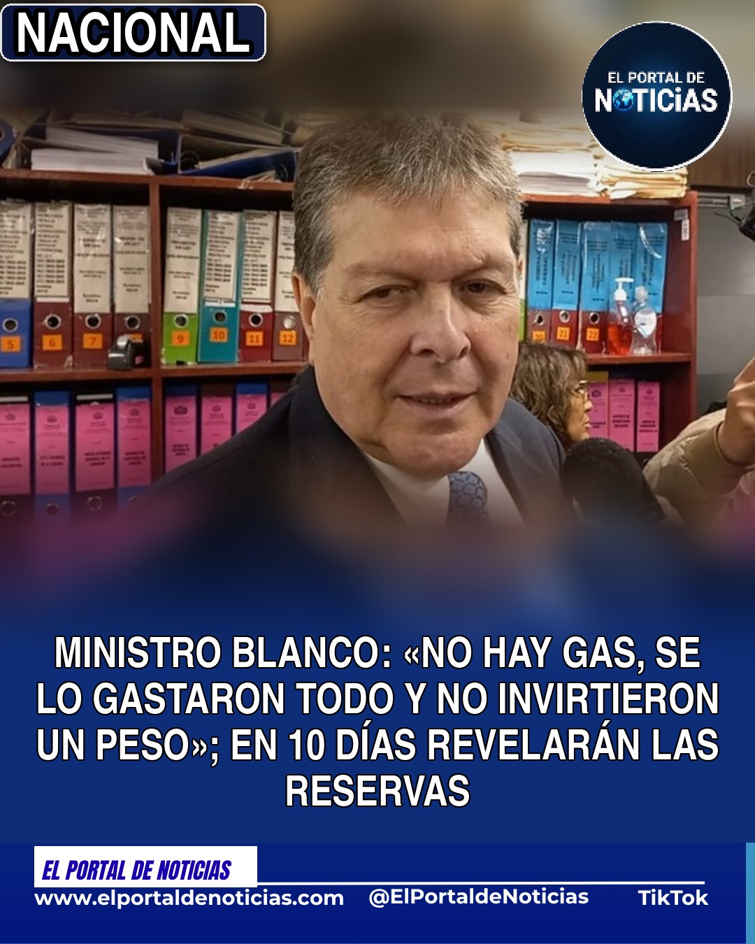 Ministro Blanco: No hay gas