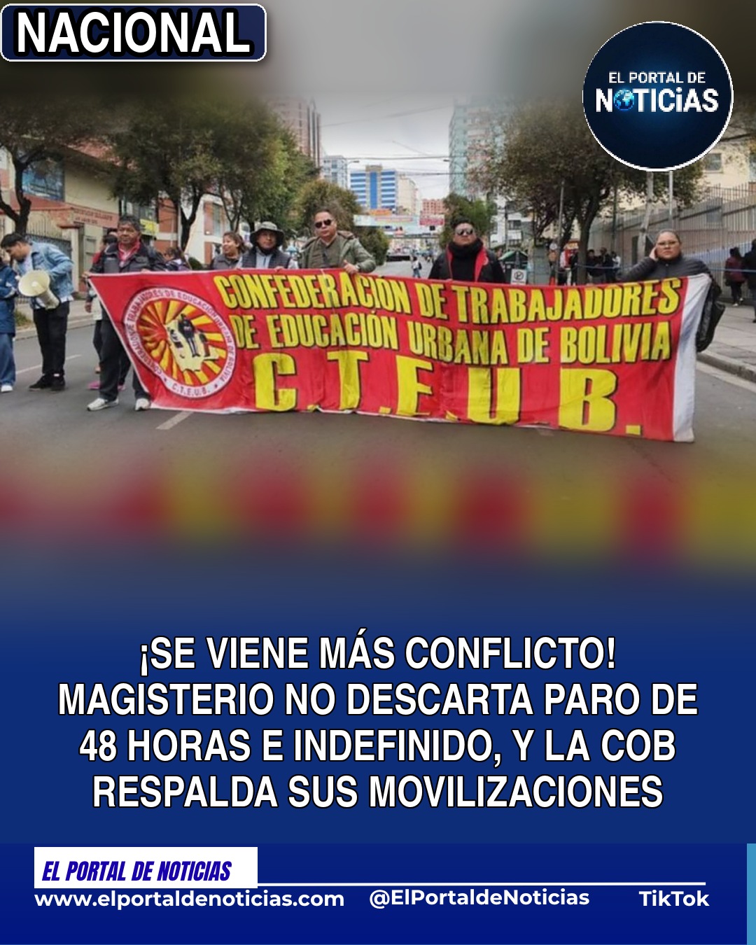 Maestros urbanos marchan con la bandera de la CTEUB