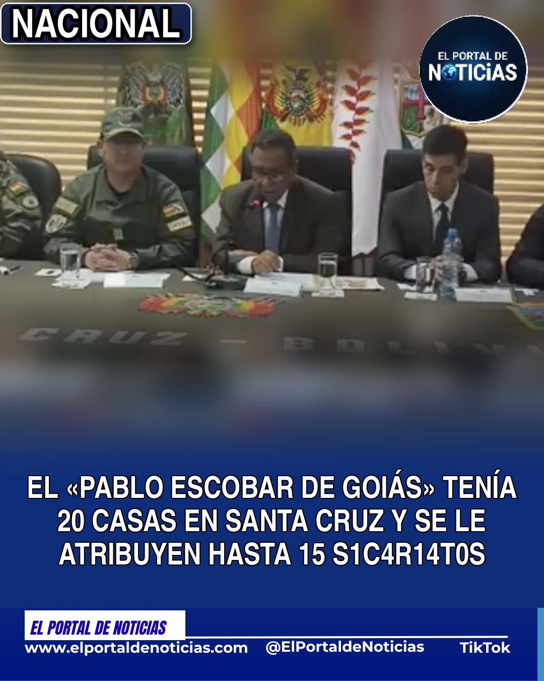 Conferencia de prensa del Ministerio de Gobierno y la Policía sobre el brasileño Engri Júnior de Almeida Maia