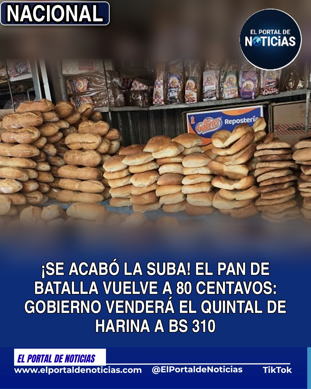 Pan de batalla en un puesto de venta