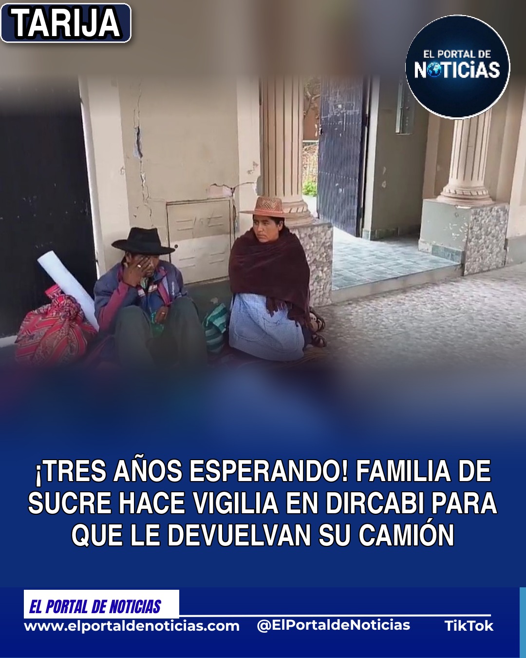 Familia de Sucre en vigilia en puertas de Dircabi en Tarija